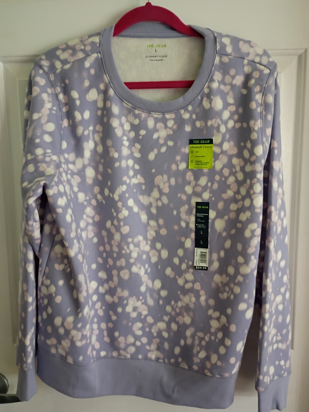 Tek Gear Women's Lavender Dot Fleece Sweatshirt